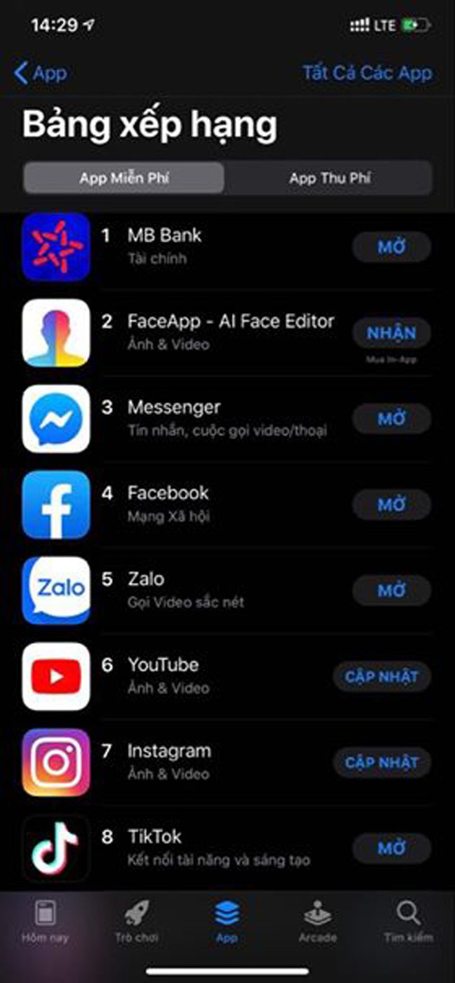 App của Việt Nam lọt Top 1 App store về lượt tải tại Việt Nam